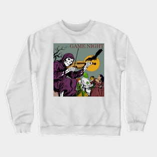 Skeleton playing at a game night Crewneck Sweatshirt